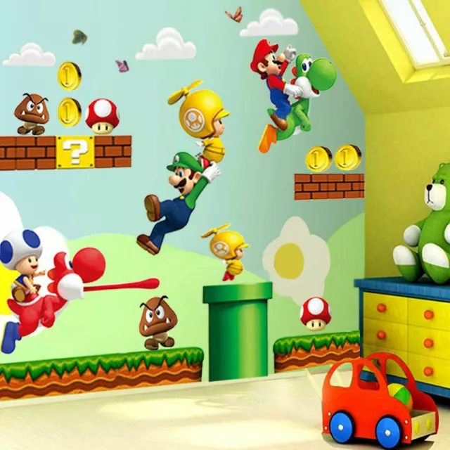 3D super mario wall stickers art kids removable children room nursery wall decal