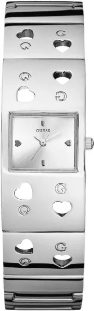 New Authentic GUESS Silver tone Stainless Steel Bracelet Watch W90028L1 NWT