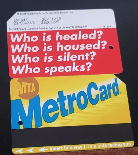 Rare NYC Barbara Kruger WHO IS HEALED  Metrocard . Mint