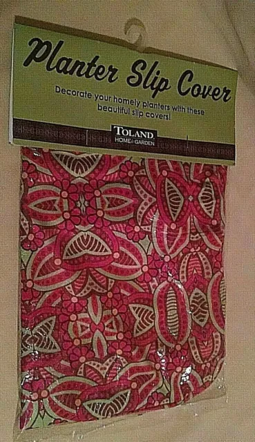 Planter Slip Cover New Toland Home Garden Pink Floral 690120 16" Pot 2012 Seald*