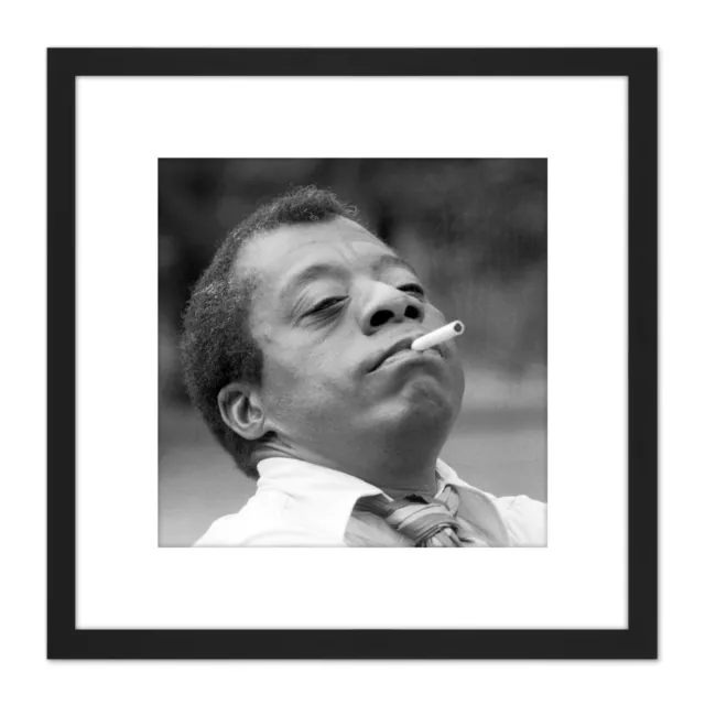 Warren Portrait Writer Activist James Baldwin Photo Square Framed Wall Art 8X8"