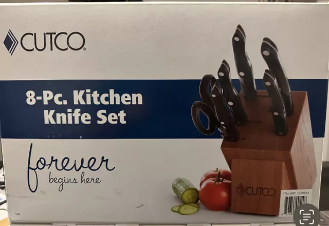 Cutco 19 PC Kitchen Knife Set Cherry Wood Stand