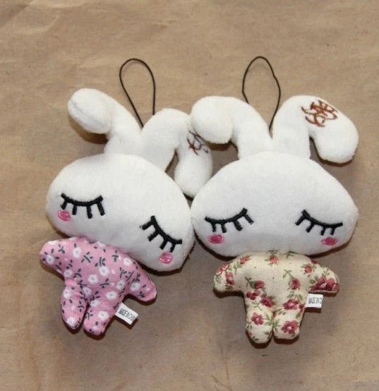 Expédié de Paris -  Unité Porte-clés Strap Téléphone Portable Lapin Peluche