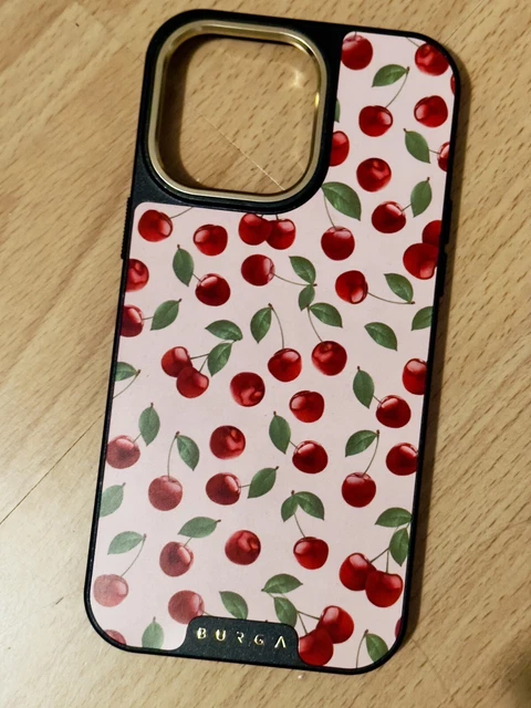 Burga iPhone 14 Pro Max Elite Case (w/ MagSafe), Pink & Red Cherries RRP £63