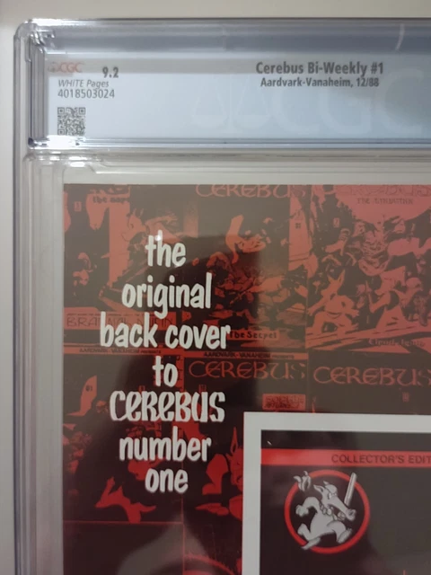 Cerebus Bi-Weekly 1 CGC 9.2 NM- (Aardvark-Vanaheim, 12/1988, Dave Sim, Slabbed) 7