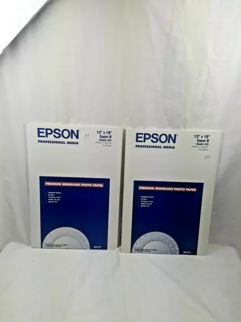 Papel fotográfico Epson Premium 13x19 semi-brillo Super B A3 paquete 1 sellado 2 abierto 80 3