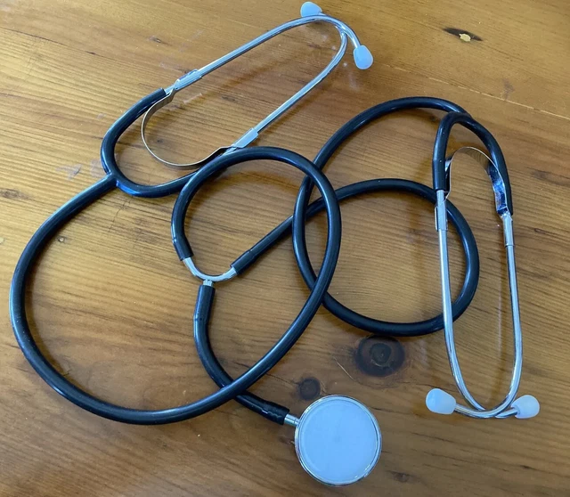 TEACHING Stethoscope DUAL HEAD Black - TWO People Can Listen at the Same Time
