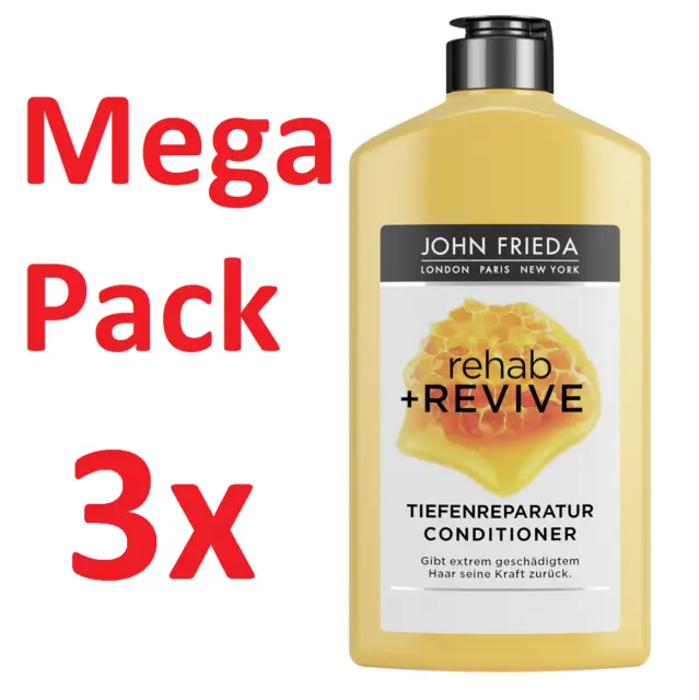 3x 250ml John Frieda Rehab + Revive Tiefenreparatur Conditioner