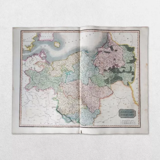 Antique 19Th Century World Atlas Map John Thomson 1814 Prussia Prussian Dominion