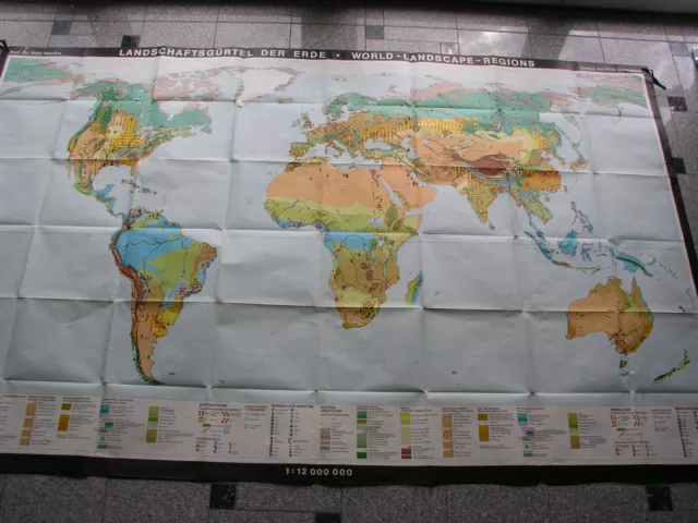 Schulwandkarte Map Landschaftsgürtel 106 5/16x66 7/8in Vintage World Card 1972