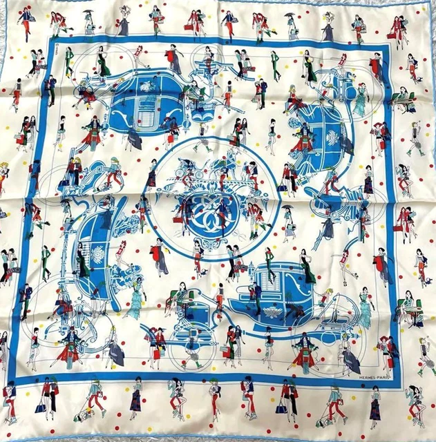HERMES Silk Scarf Carre 70 Ex-Libris Les Parisiennes 25in 66cm