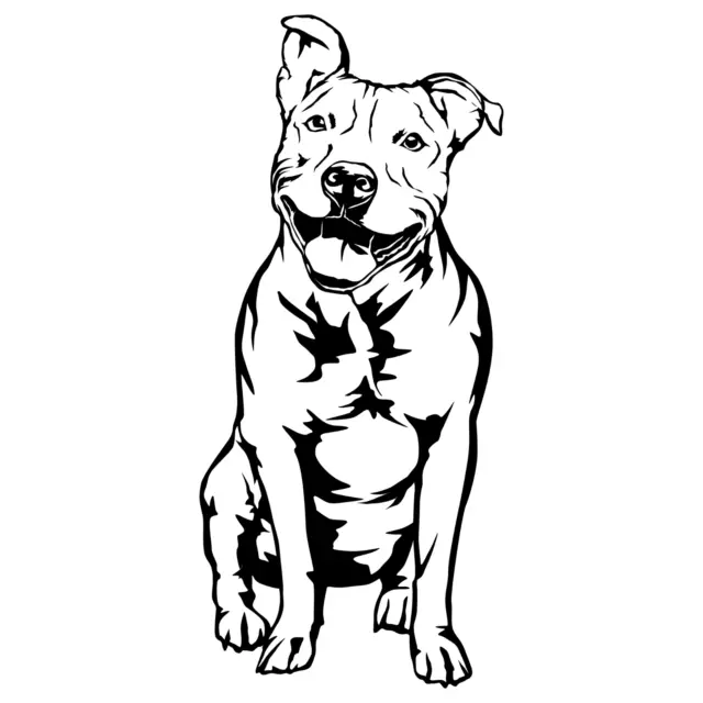 Sitting Pitbull Decal Tumbler Car Window Laptop Wall Art StickerS 22 Variations