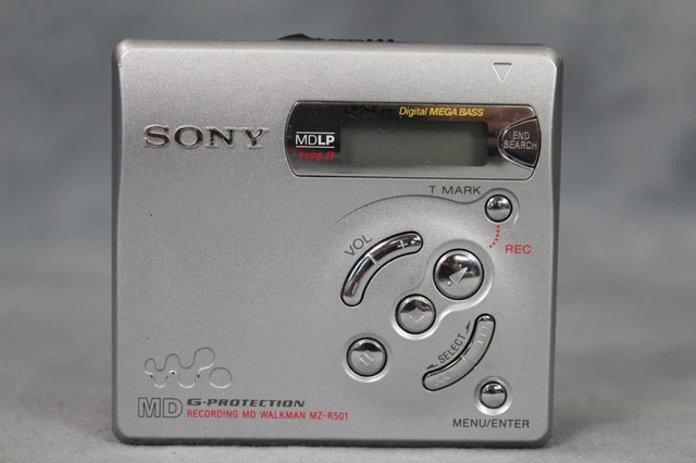 Walkman MiniDisc Sony MZ-R501 Portable - Enregistreur Et Lecteur MD - Bleu - Occasion