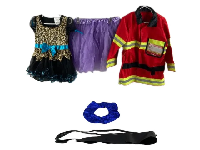 Lot of Kids Play Dress Up Costumes Various Sizes Daycare Fire Chief Tulle Skirt
