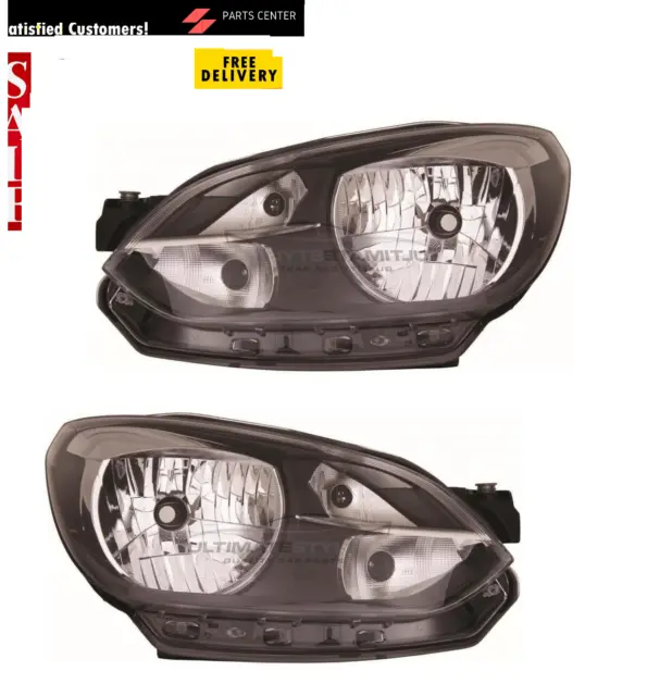Vw Up 2012-2016  Black  Inner Front Headlight Headlamp Pair Right Left O/S N/S