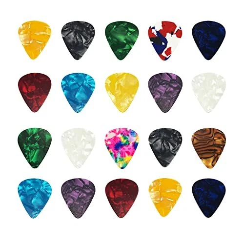 Lot de 20 Médiators pour Guitare 4 Épaisseurs Différentes Plectre Guitare en ...
