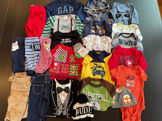 Lot Baby Boy Clothes size 0-3m 3m 6m Christmas Ugly Sweater Tux One Piece Pants