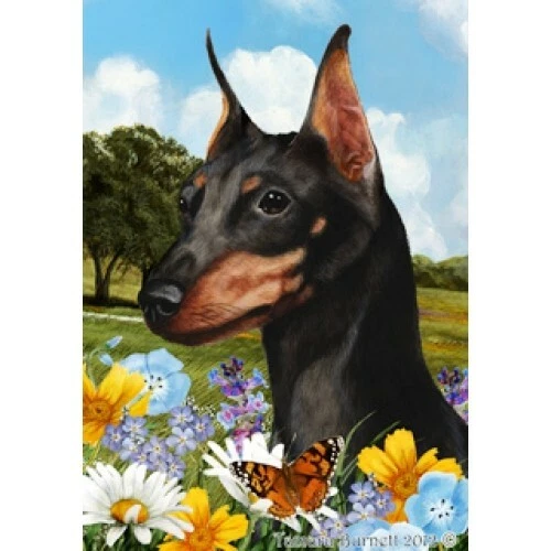 Summer House Flag - Black and Tan Miniature Pinscher 18222