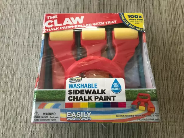 ROSE ART The Claw Sidewalk Chalk Paint Roller w Tray Summer Fun Washable NEW