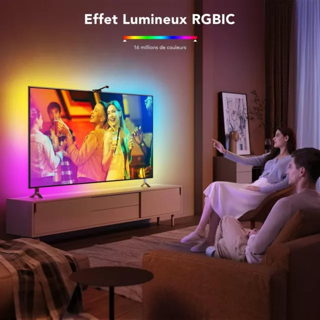 RUBAN LED TV rétroéclairage télé connexion USB bande LED multi couleur RGB  2m EUR 18,99 - PicClick FR