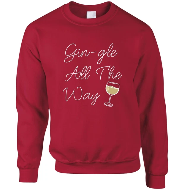 Maglione natalizio Gin-gle All The Way slogan gioco di parole bere scherzo Natale divertente