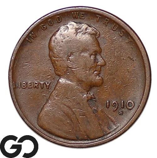 1910-S Lincoln Cent Wheat Penny, Better Date San Francisco Issue ** Free S/H!