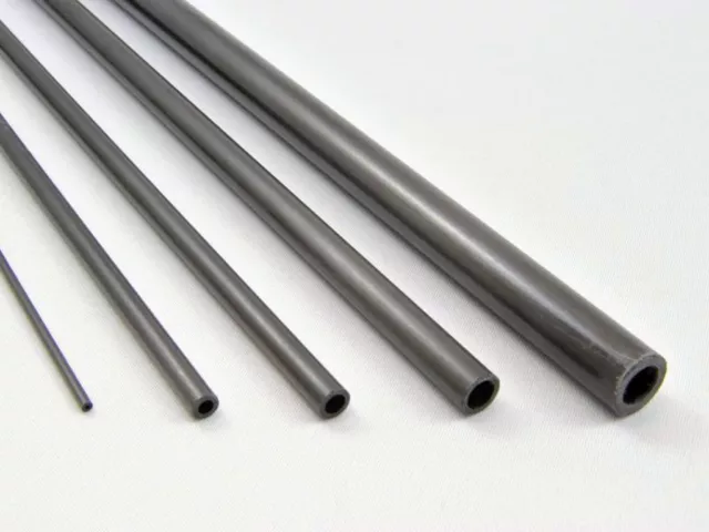 5x 2mm OD x 0.8mm ID x 1000mm Pultruded Carbon Fibre Tubes (T2)