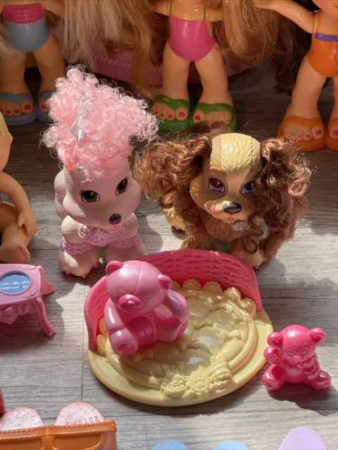 Fisher Price Snap N Style Dolls Ballerina Baby Dog CRIB Huge Wardrobe Closet Lot 7