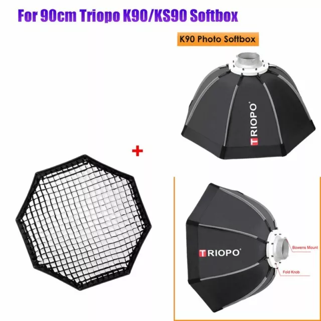 Portable Photo Parts Honeycomb Mesh/Triopo 90cm Bowens Octagon Umbrella Softbox
