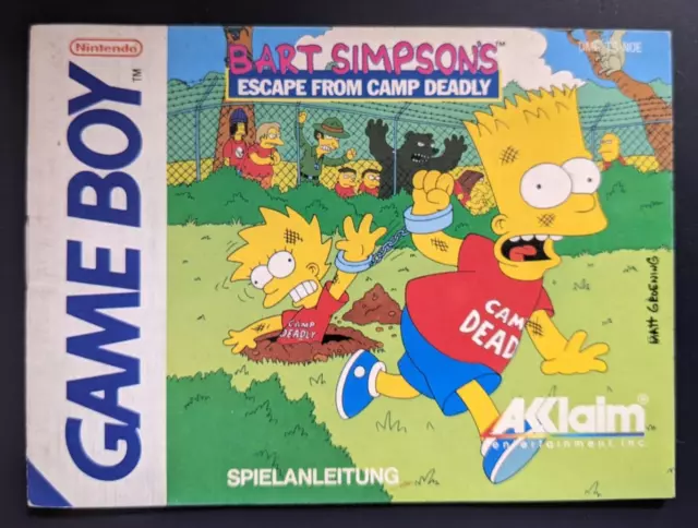 Nintendo Game Boy Spielanleitung * Bart Simpson's Escape From Camp Deadly * dt