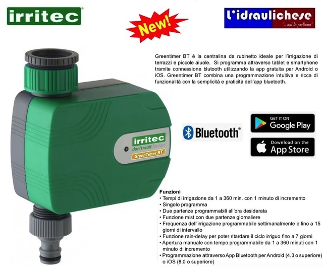 Programmatore per Irrigazione Bluetooth Timer a Batteria da Giardino IRRITEC