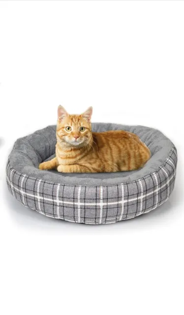 yuxiangrousi Cat Bed, Washable Round Cat House for Indoor Cats 25 inch Donut Dog