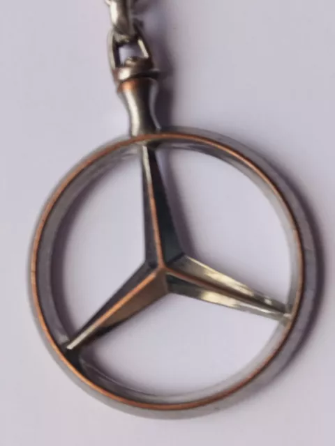 VINTAGE Schlüsselring Metallschlüssel Mercedes-Benz MERC seltenes Symbol