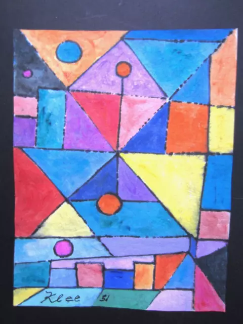 Paul Klee 1951 Abstraktes Gemälde auf Papier Gouache Originalkunst signiert nicht gedruckt