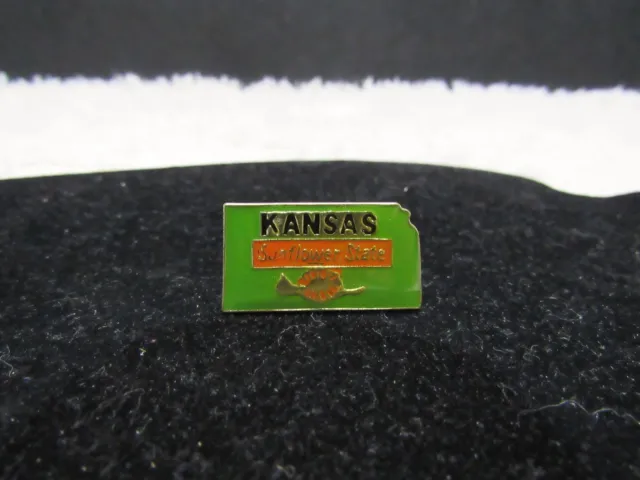 Kansas Sunflower State Green/Orange/Gold Lapel Pin/Hat Tac, Fashion Accessory