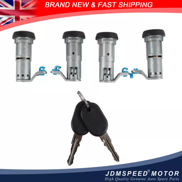 Set Of 4 Door Lock Barrel Cylinder & 2 Keys Fit 1999-2012 Iveco Daily Mk3 Mk4