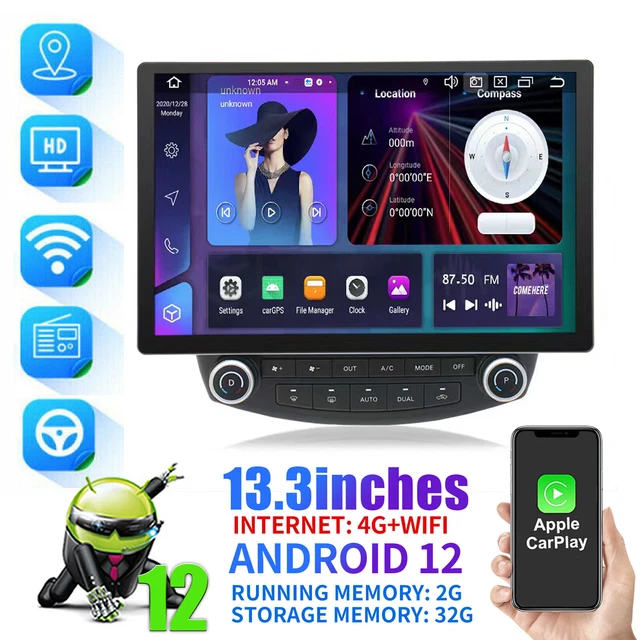 13.3" For Honda Accord 03-07 Android 12 CarPlay Car Stereo Radio GPS BT wifi