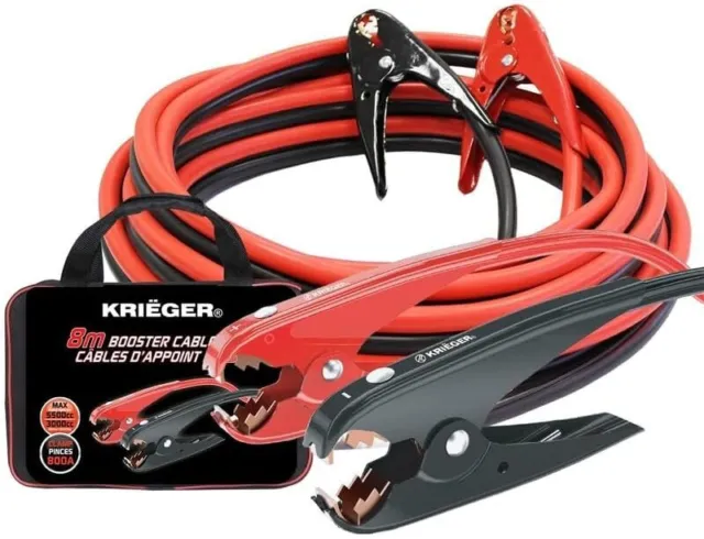 KRIEGER Battery Jump Leads, 8 Meters, 50mm², 800Amp Heavy Duty Booster Cables