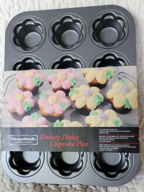 Chicago Metallic Dainty Daisy  Cupcake/Muffin Pan Professional Quality