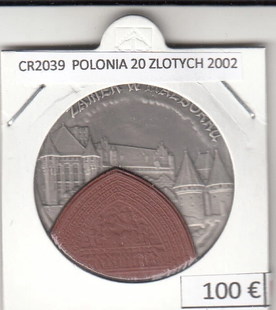 Cr2039 Moneda Polonia 20 Zlotych 2002 Plata 100