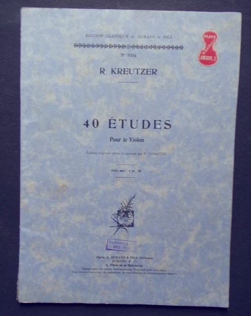 § album ancien partition 40 études pour le violon - R. Kreutzer