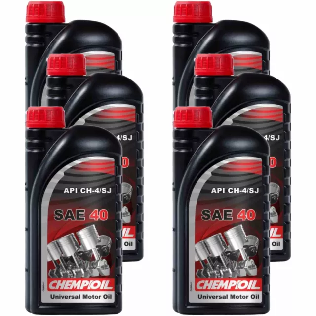 6x 1L CHEMPIOIL huile moteur Ch SAE 40 Api CH-4 /Sj L'Huile De Moteur Huile