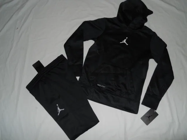 Nike Boys Jordan 95C084-023 Therma Pullover Hoodie & Pants Set 95C085 Size L Blk