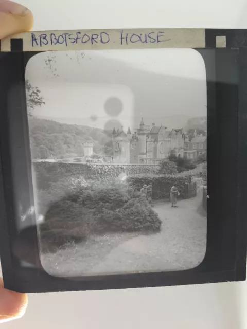 Glass Magic lantern slide ABBOTSFORD HOUSE  C1910 SCOTLAND