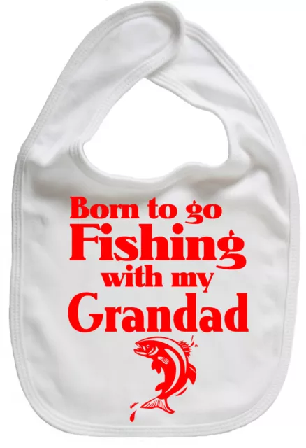 Bavaglino pesce bambino ""Born to go a pescare con mio nonno"" dribbling alimentazione nonno regalo