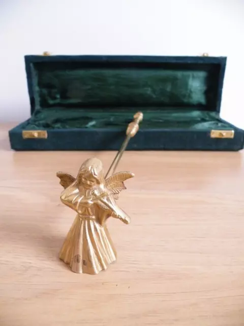 Brass Angel Candle Snuffer + Case