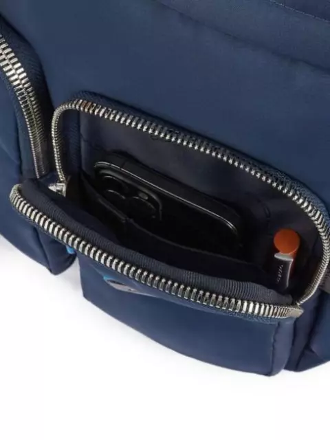 Sac à Dos PIQUADRO Pq-Ry Homme pour PC 14 IN Cuir et Tissu Bleu ND Choix = P Bl 3