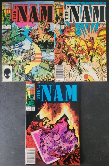The 'Nam #1 2 3 (1987) Marvel Comics Newsstand #2 & 3! Michael Golden Art!