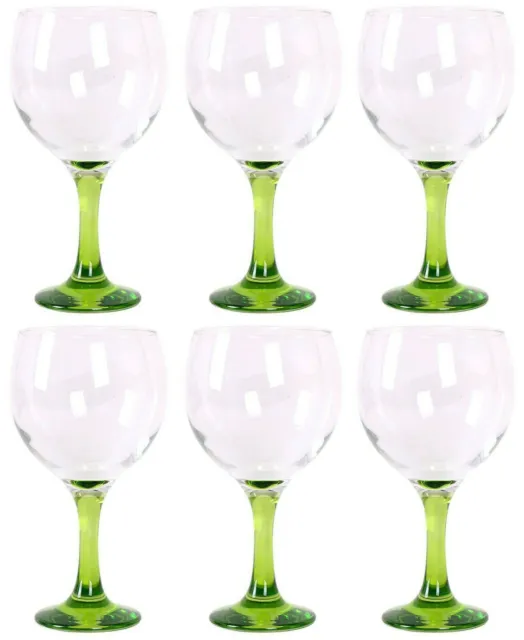 Box of 6 Gin and tonic cocktail wine spanish balloon glasses 650ml GREEN foot