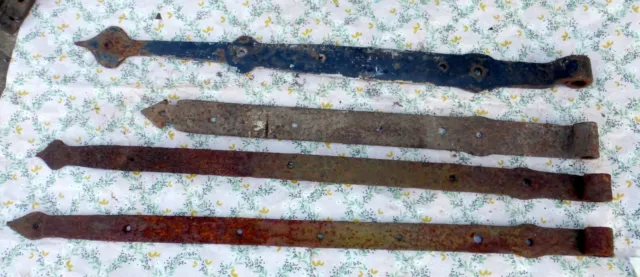 4x historische Ladenbänder Ladenband Türbänder Torbänder geschmiedet groß 🎈